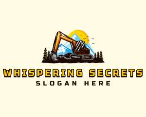 Mountain Excavation Excavator logo design