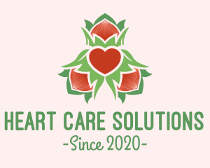 Organic Heart Leaf Decoration logo design