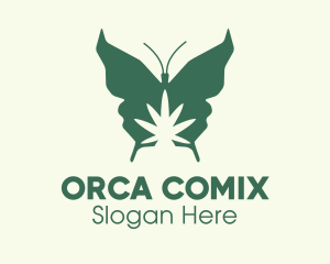 Eco Friendly - Green Weed Butterfly logo design