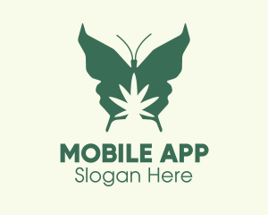 Therapy - Green Weed Butterfly logo design