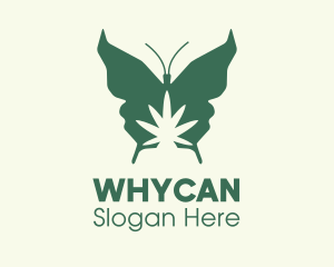 Produce - Green Weed Butterfly logo design