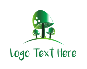 Toxic - Green Nature Mushrooms logo design