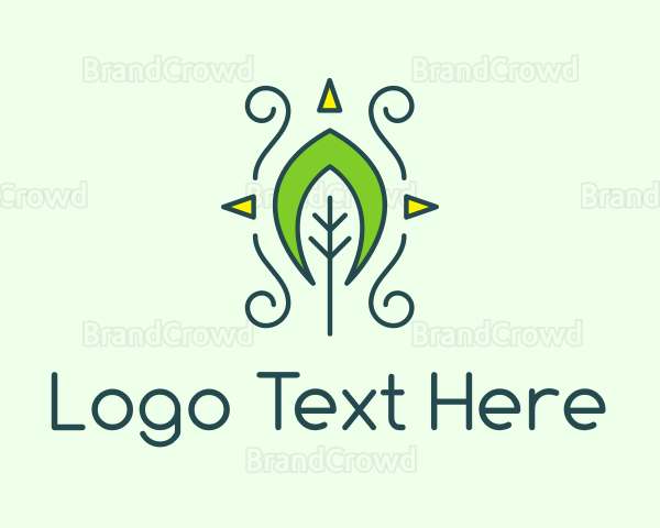 Eco Organic Tribal Leaf Logo