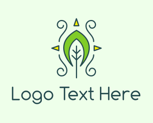 Home Gardening - Eco Organic Tribal Leaf logo design