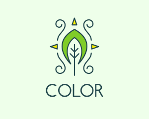Organic - Eco Organic Tribal Leaf logo design