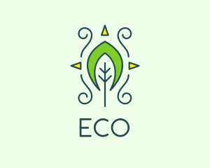 Eco Organic Tribal Leaf logo design