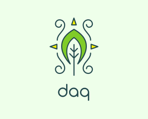 Gardening - Eco Organic Tribal Leaf logo design