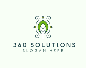 Eco Organic Tribal Leaf logo design