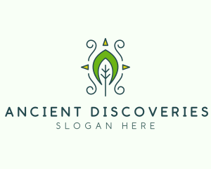 Eco Organic Tribal Leaf logo design