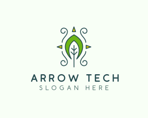 Eco Organic Tribal Leaf logo design