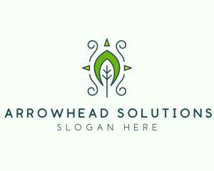 Eco Organic Tribal Leaf logo design