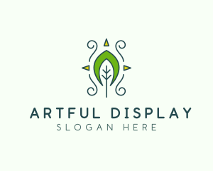 Eco Organic Tribal Leaf logo design