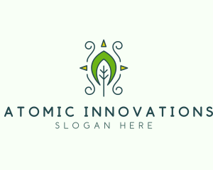 Eco Organic Tribal Leaf logo design