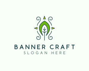 Eco Organic Tribal Leaf logo design