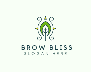 Eco Organic Tribal Leaf logo design