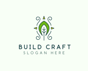 Eco Organic Tribal Leaf logo design