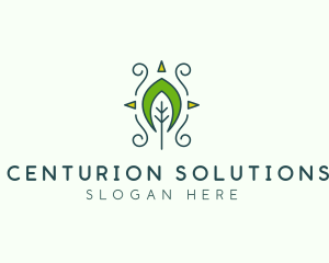 Eco Organic Tribal Leaf logo design