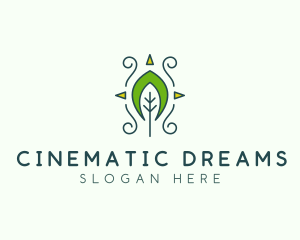 Eco Organic Tribal Leaf logo design