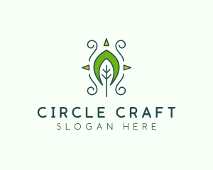 Eco Organic Tribal Leaf logo design