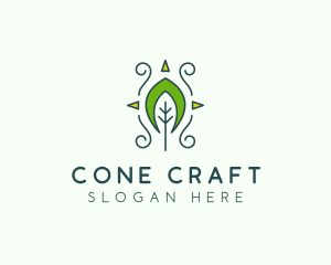 Eco Organic Tribal Leaf logo design