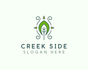 Eco Organic Tribal Leaf logo design