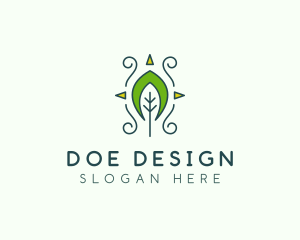 Eco Organic Tribal Leaf logo design