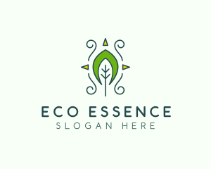 Eco Organic Tribal Leaf logo design