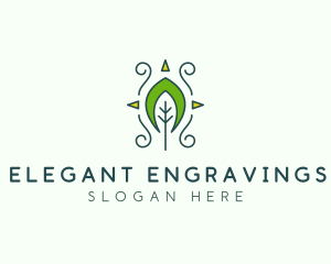 Eco Organic Tribal Leaf logo design