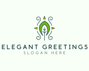 Eco Organic Tribal Leaf logo design