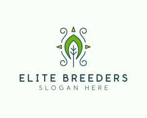 Eco Organic Tribal Leaf logo design