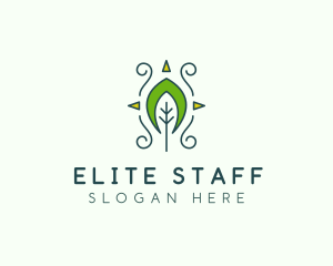 Eco Organic Tribal Leaf logo design