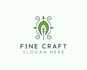 Eco Organic Tribal Leaf logo design