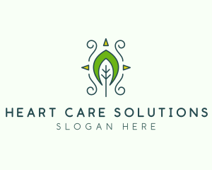 Eco Organic Tribal Leaf logo design