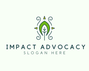 Eco Organic Tribal Leaf logo design