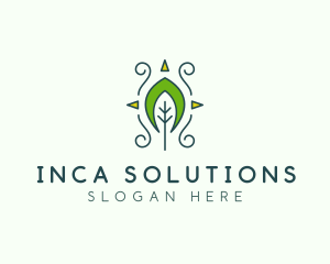 Inca - Eco Organic Tribal Leaf logo design