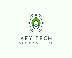 Eco Organic Tribal Leaf logo design