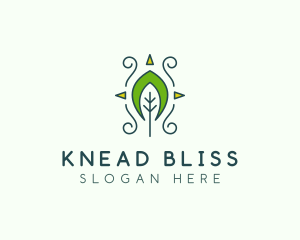 Eco Organic Tribal Leaf logo design