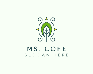 Eco Organic Tribal Leaf logo design