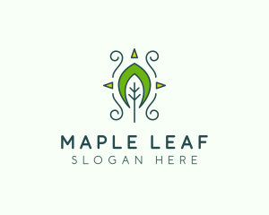 Eco Organic Tribal Leaf logo design