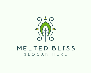 Eco Organic Tribal Leaf logo design