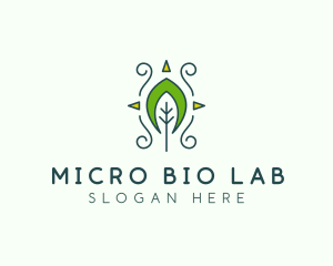 Eco Organic Tribal Leaf logo design