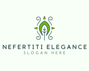 Eco Organic Tribal Leaf logo design