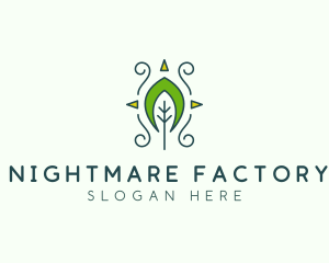 Eco Organic Tribal Leaf logo design