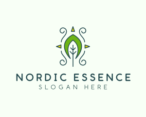 Eco Organic Tribal Leaf logo design