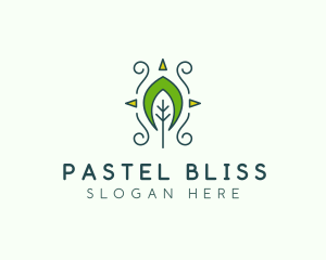 Eco Organic Tribal Leaf logo design