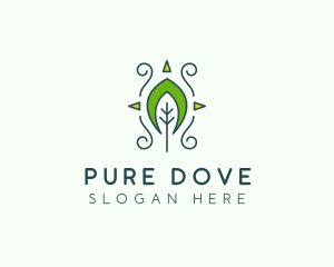 Eco Organic Tribal Leaf logo design