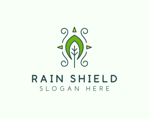 Eco Organic Tribal Leaf logo design