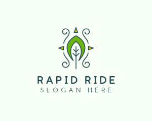 Eco Organic Tribal Leaf logo design