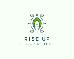 Eco Organic Tribal Leaf logo design