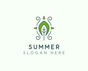 Eco Organic Tribal Leaf logo design